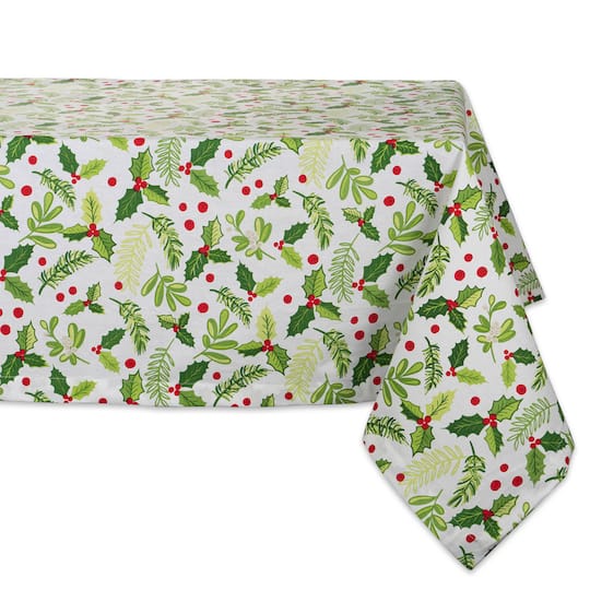 DII® 52" Boughs of Holly Print Tablecloth | 52" x 52" | Michaels®